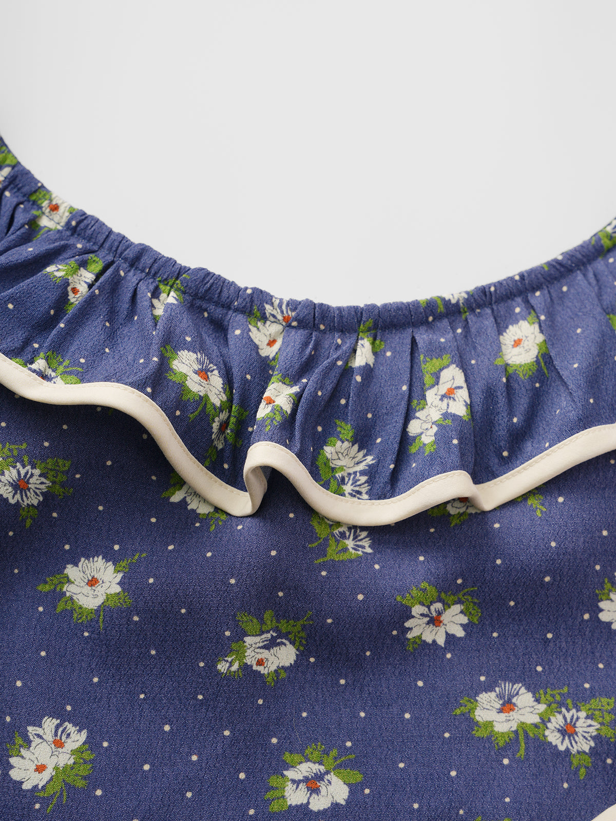 Petal Mood Ruffle Tank – Navy Bloom