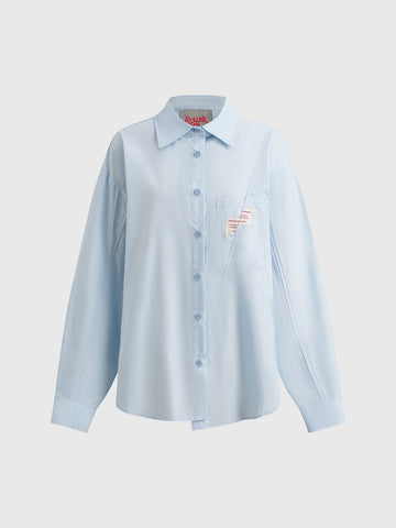Tilted Mark Logo Shirt - Ice Blue