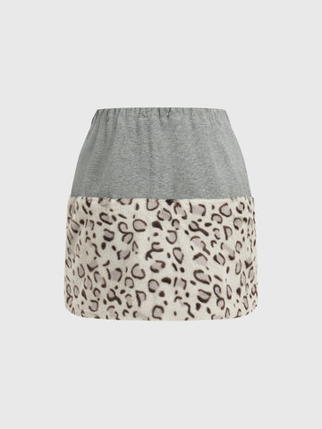 Talk Later Skirt – Ash Leopard