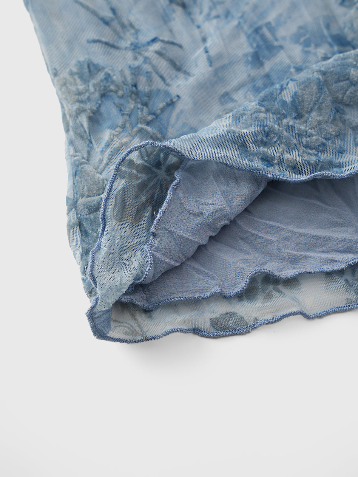 Faded Garden Mini Skirt – Ice Blue