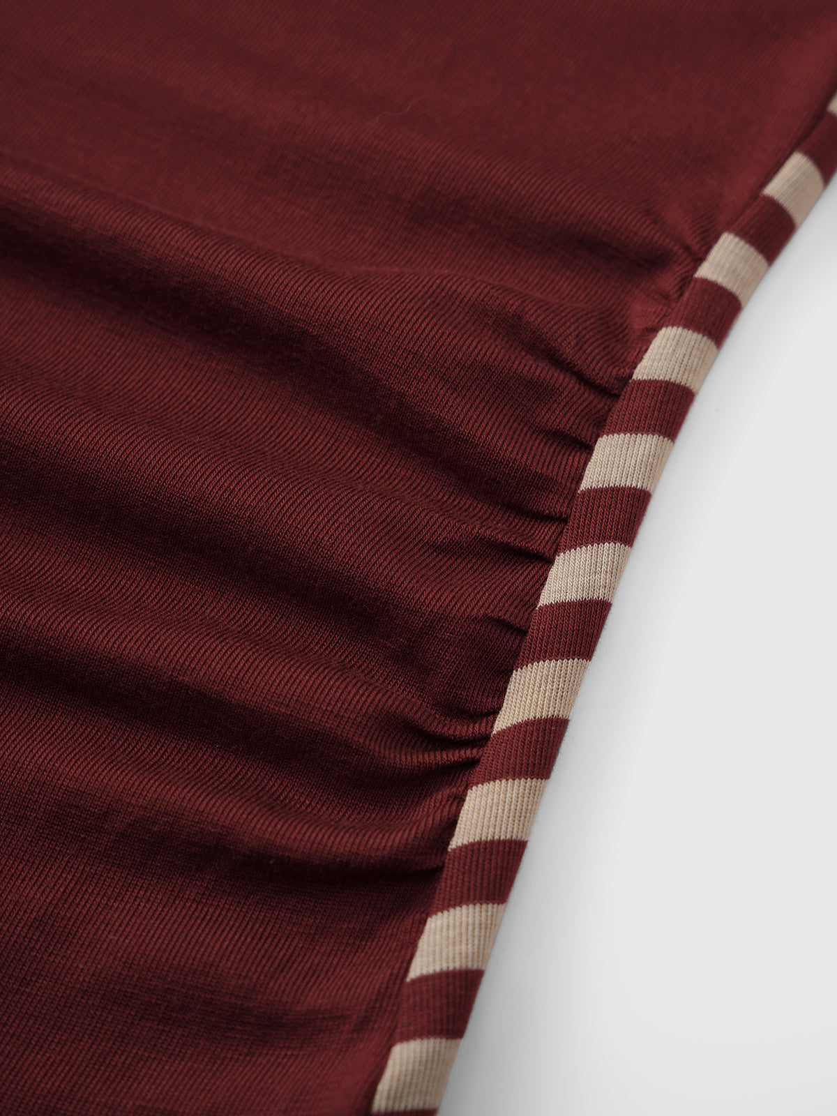 Metro Stripe Dual Sleeve Top – Burgundy Line