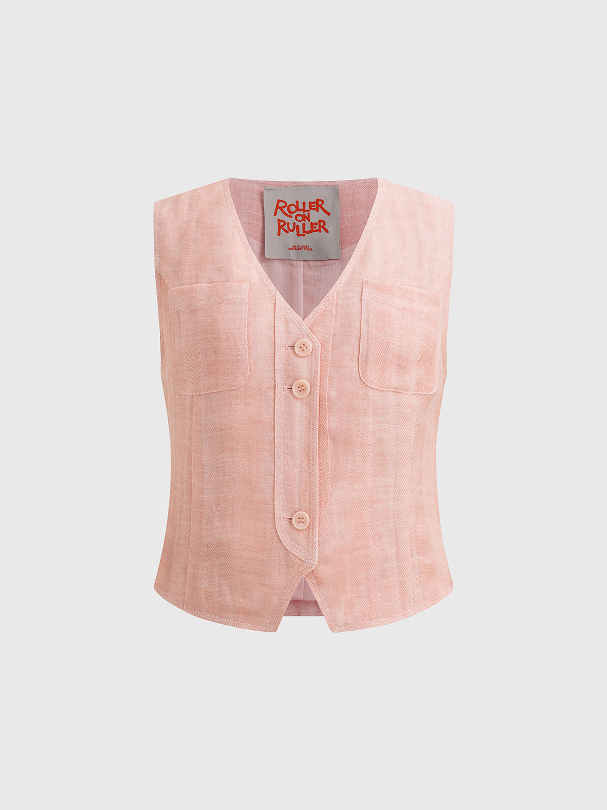 Earth Scholar Linen Vest - Rose Pink