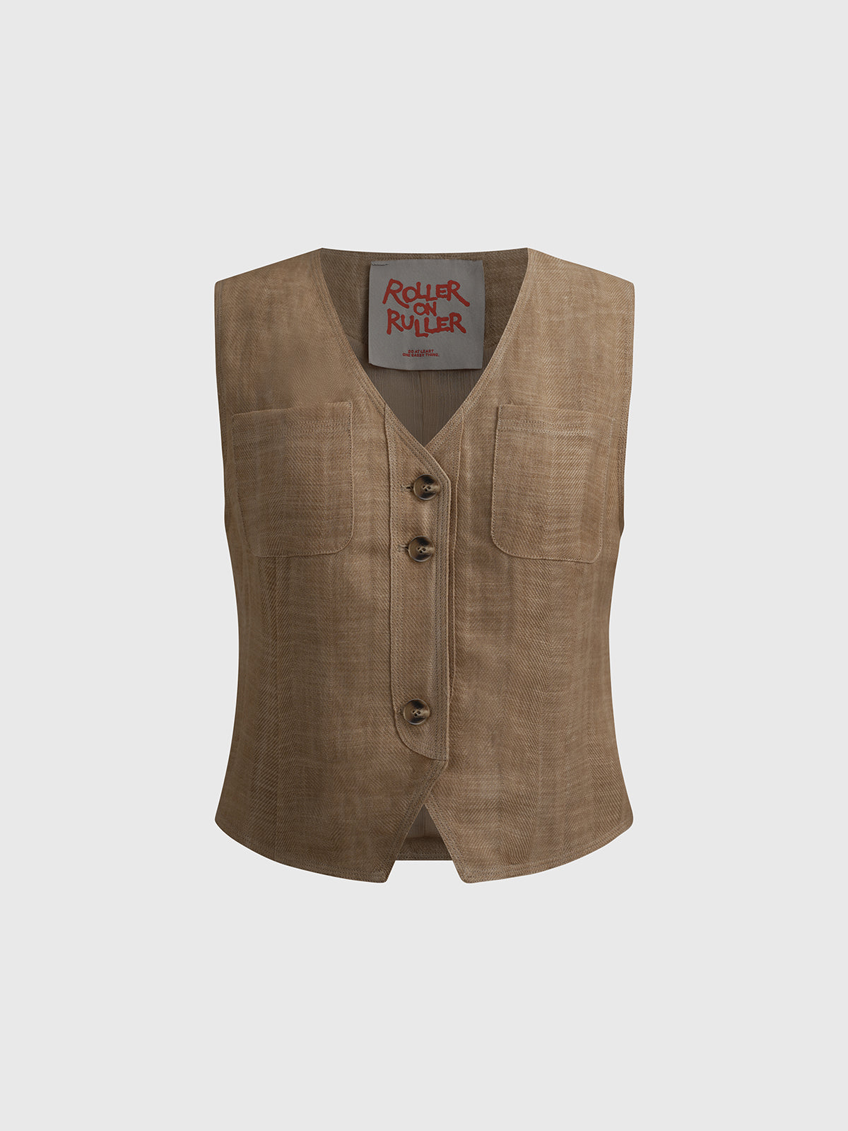 Earth Scholar Linen Vest - Cocoa Brown