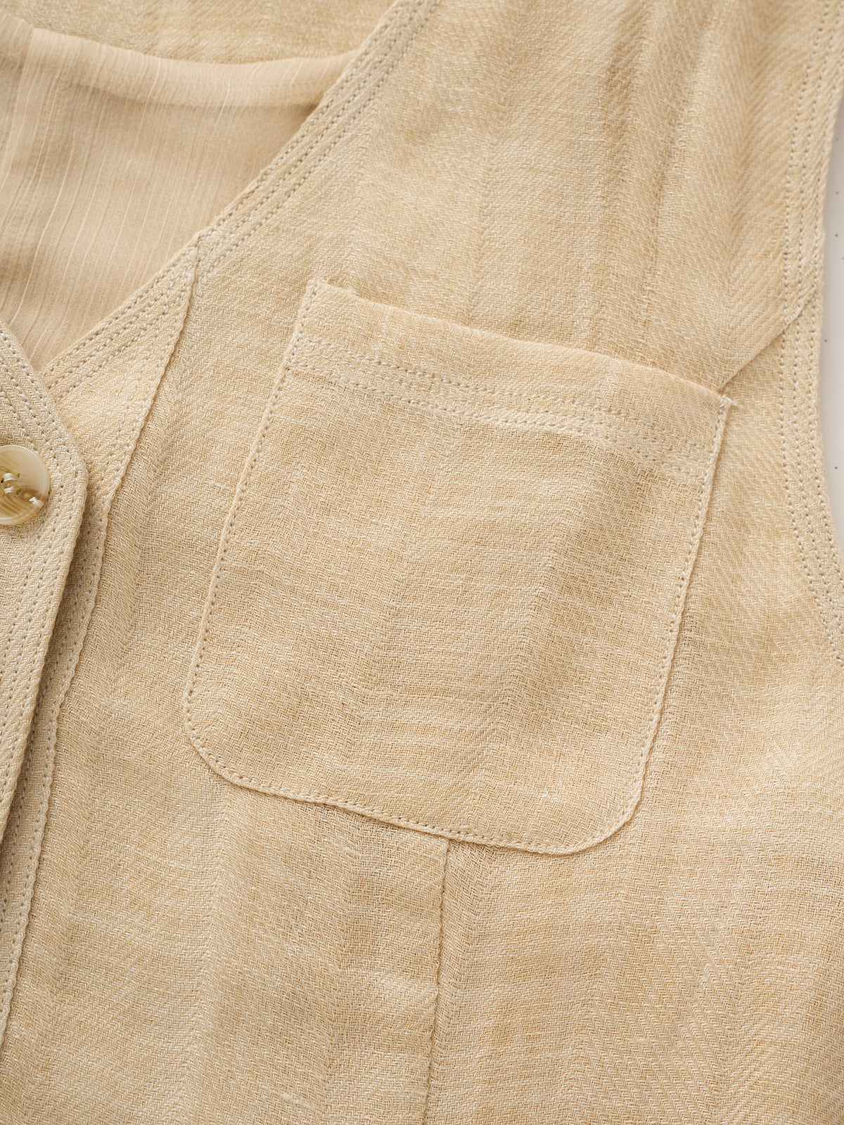 Earth Scholar Linen Vest – Oat Beige
