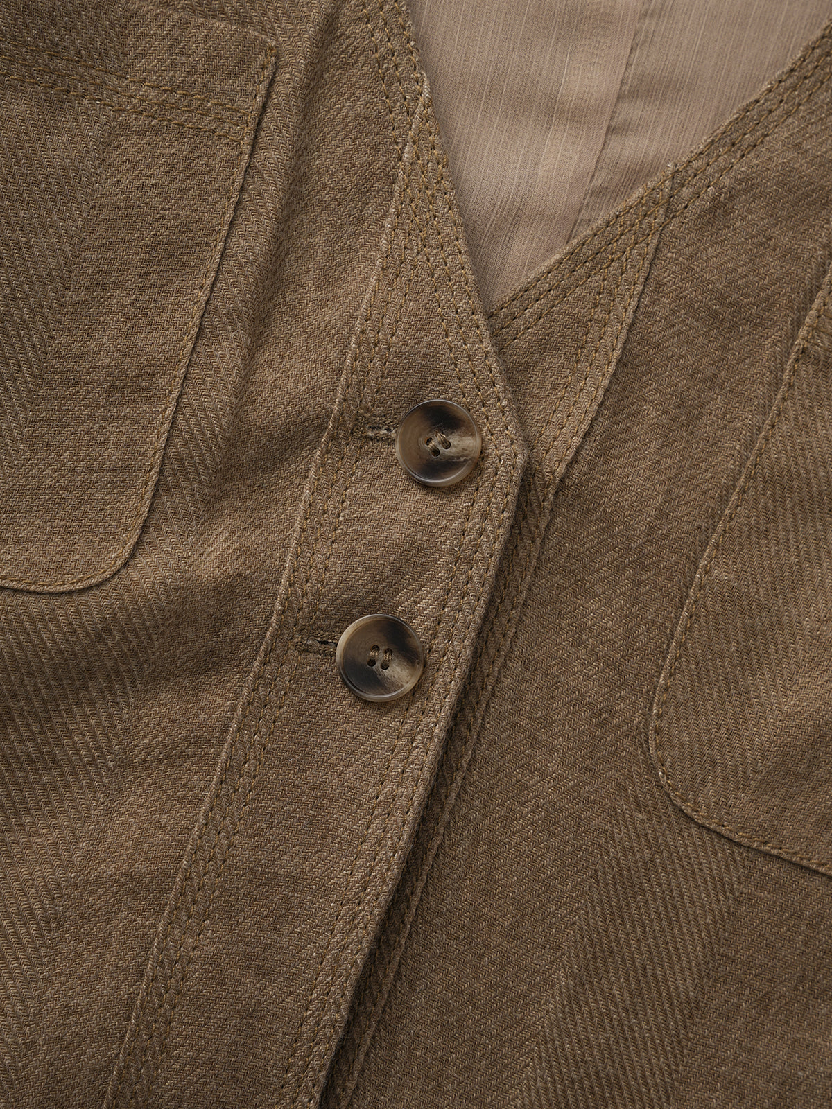 Earth Scholar Linen Vest - Cocoa Brown