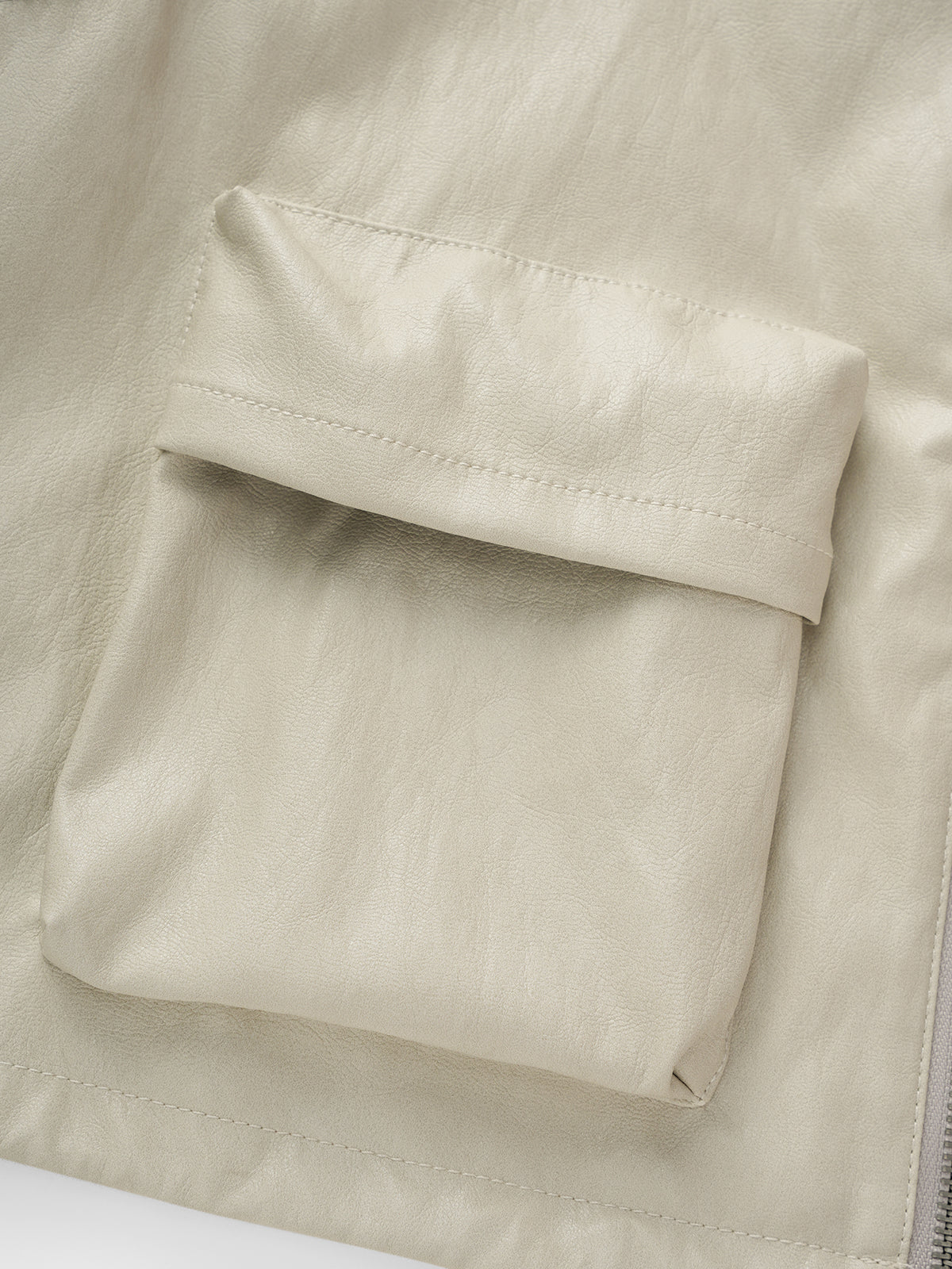Clean Cut Leather Vest - Cream White