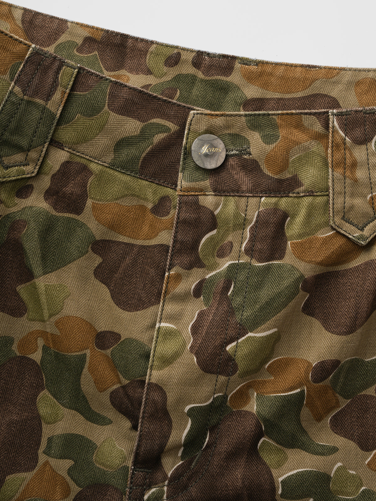 Camo Clash Straight Midi Pants – Forest Green