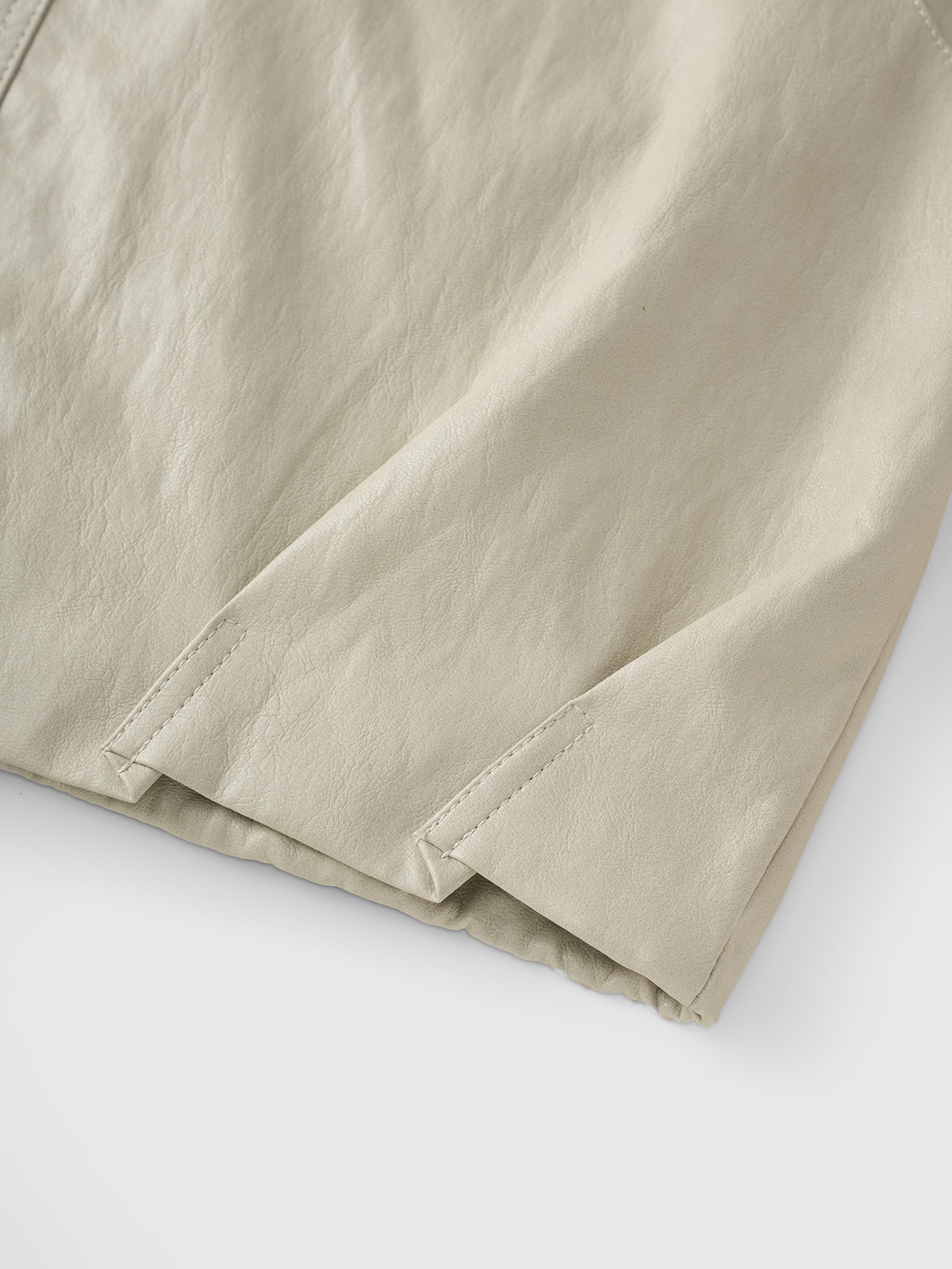 Clean Cut Leather Vest - Cream White