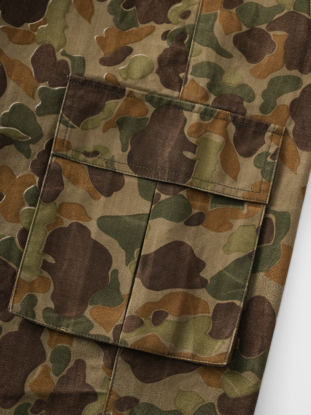 Camo Clash Straight Midi Pants – Forest Green