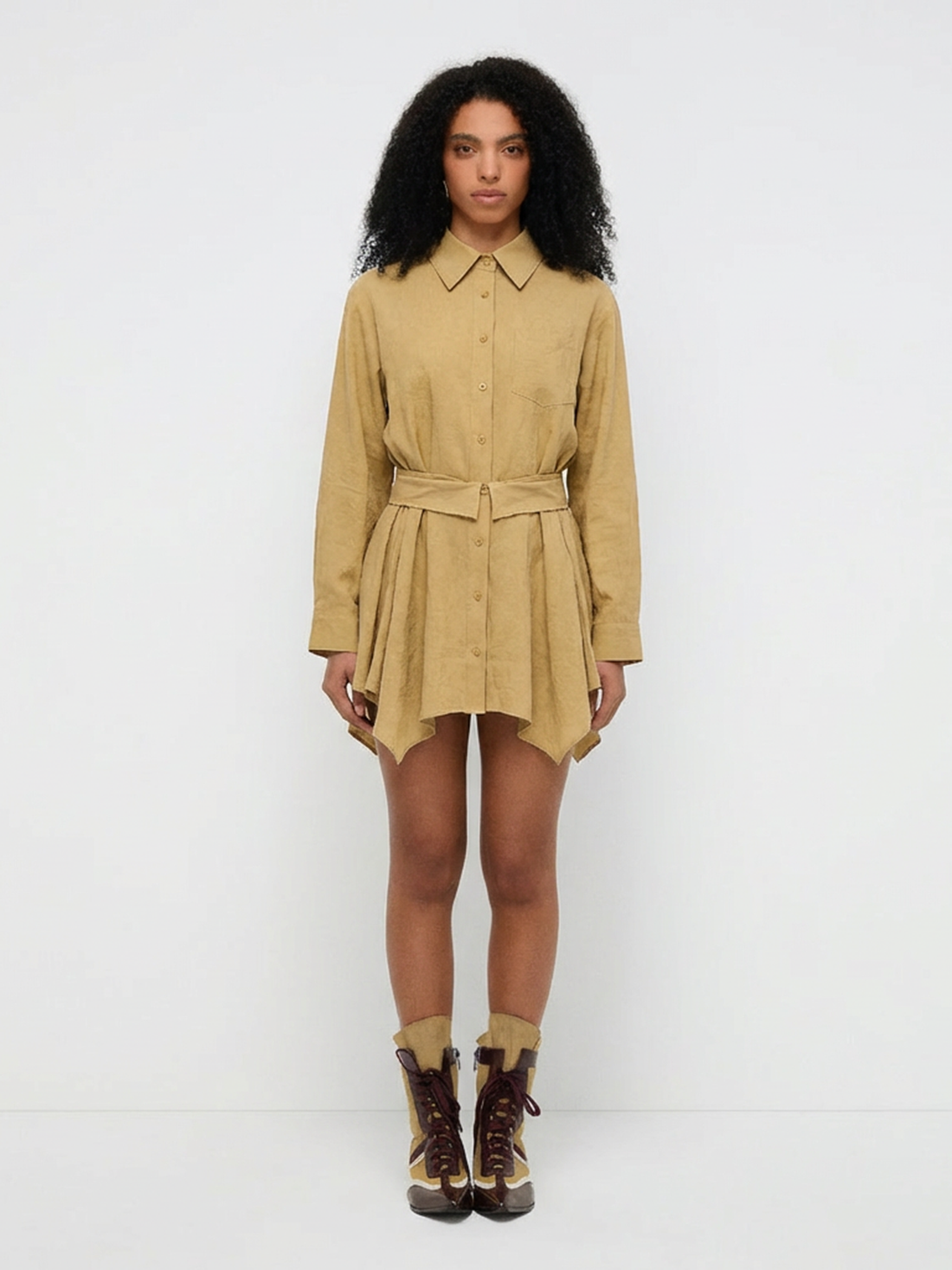 Golden Divide Panel Shirt – Honey Mustard