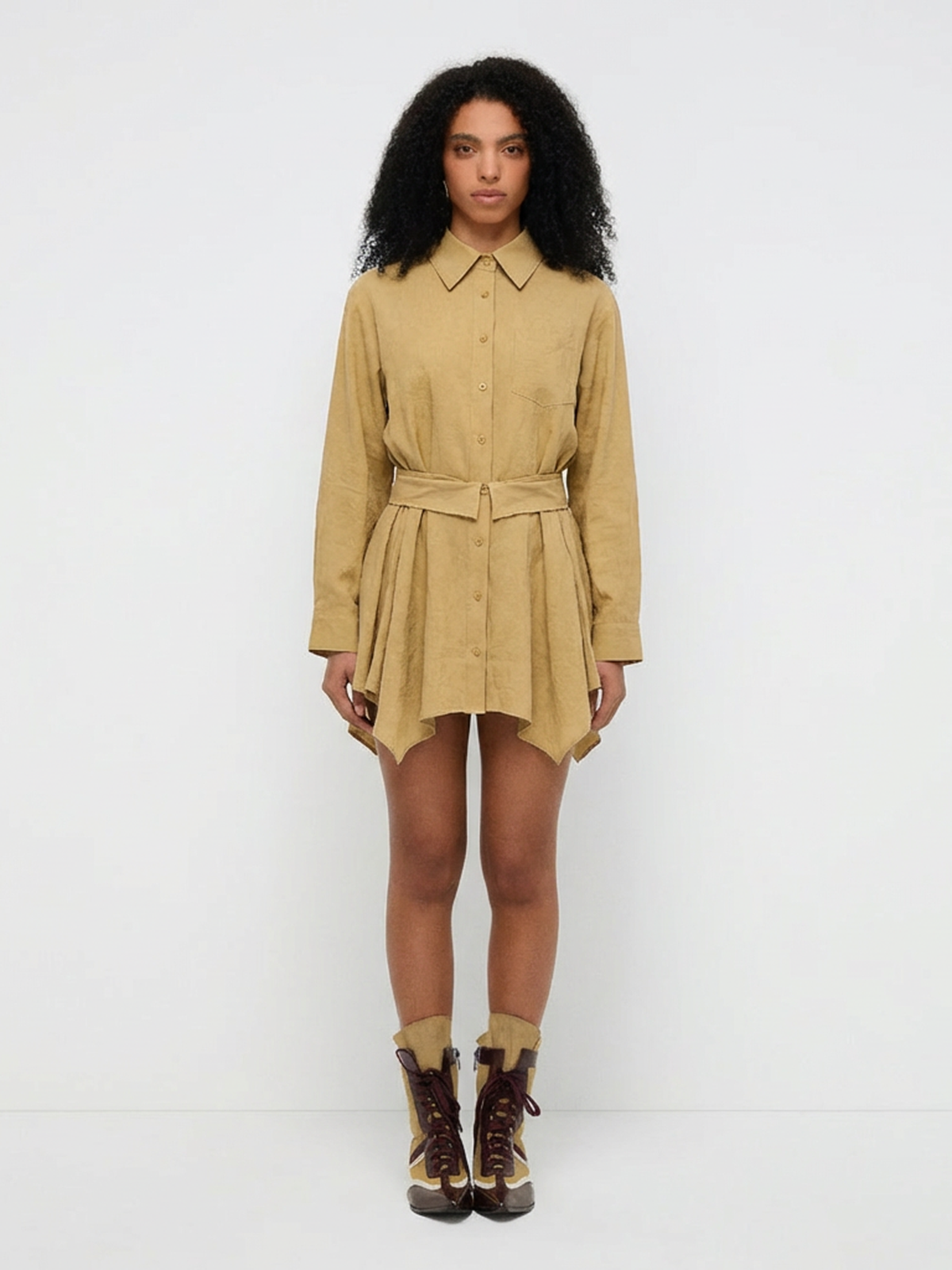 Golden Divide Panel Shirt – Honey Mustard