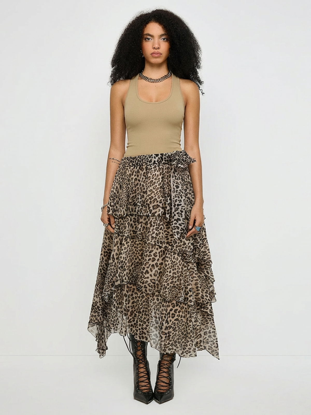 Wild Layer Mesh Maxi Dress – Cocoa Leopard