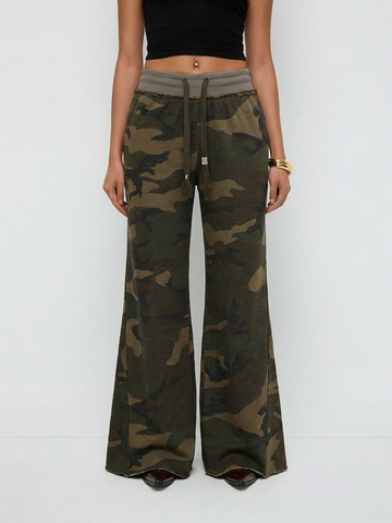 Ground Control Flared Pants – Camo Green