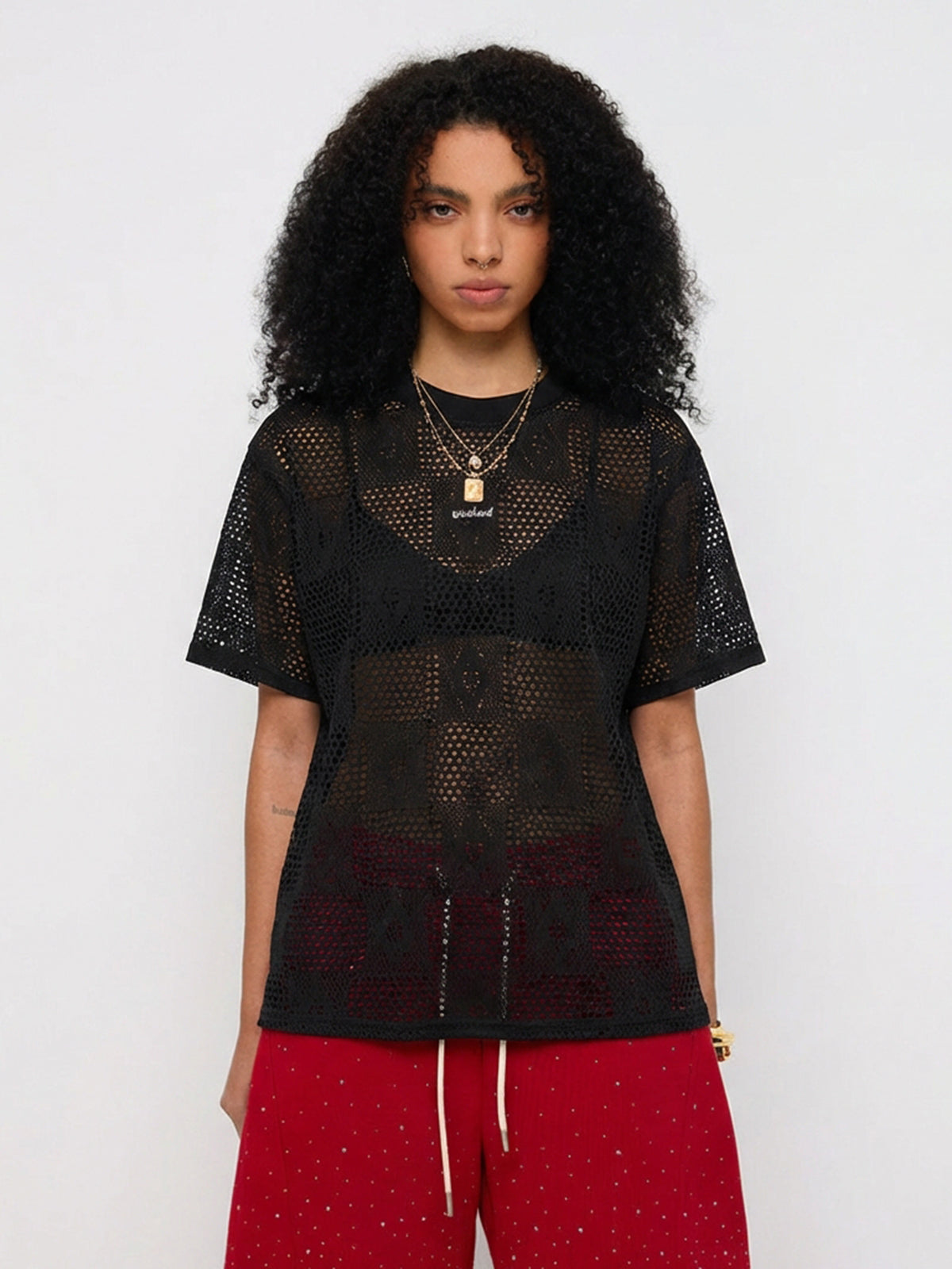 Air Gap Mesh Tee – Coal Black