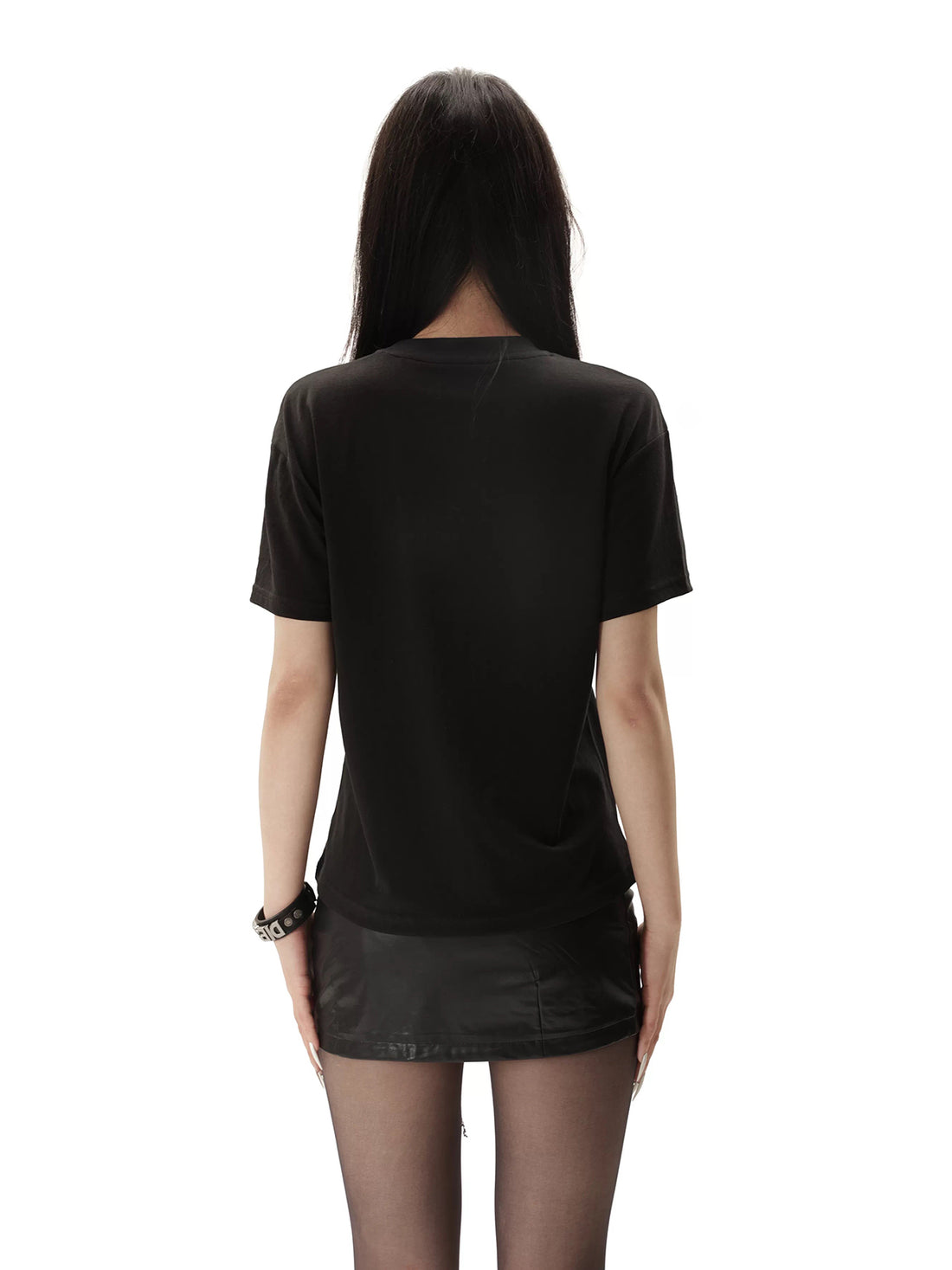Brick Lane Skimming-fit Leopard Print Graphic Tee -Black