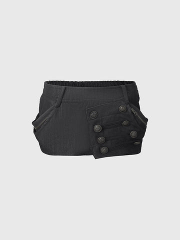 Brick Lane Skimming-fit Utility Pocket Cargo Shorts -- Midnight Black
