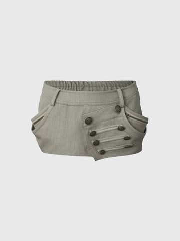 Brick Lane Skimming-fit Utility Pocket Cargo Shorts -- Cement Gray