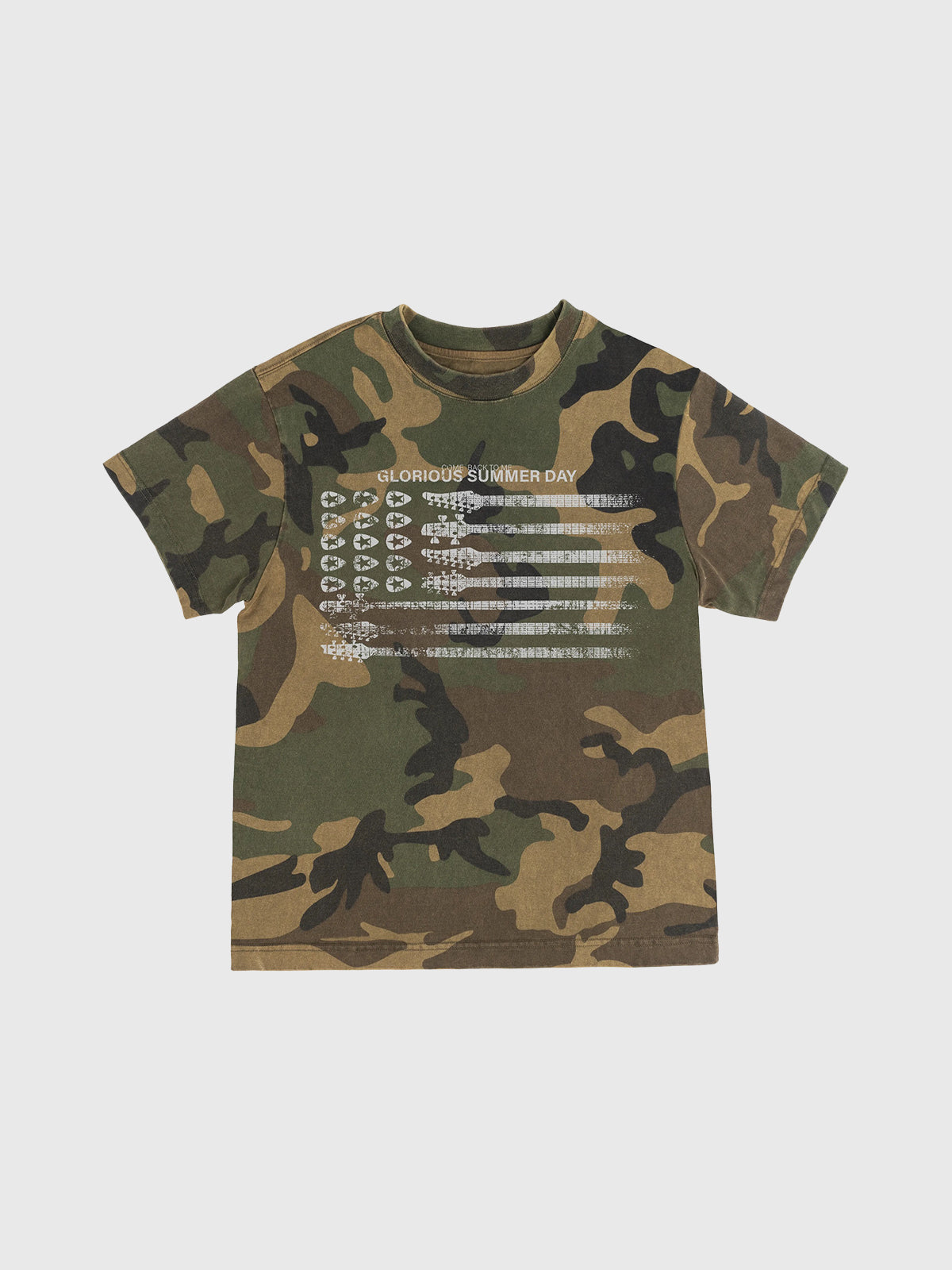 Brick Lane Skimming-fit Camouflage Print Crop Tee -- Jungle Camo