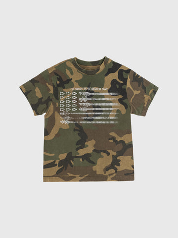 Brick Lane Skimming-fit Camouflage Print Crop Tee -- Jungle Camo