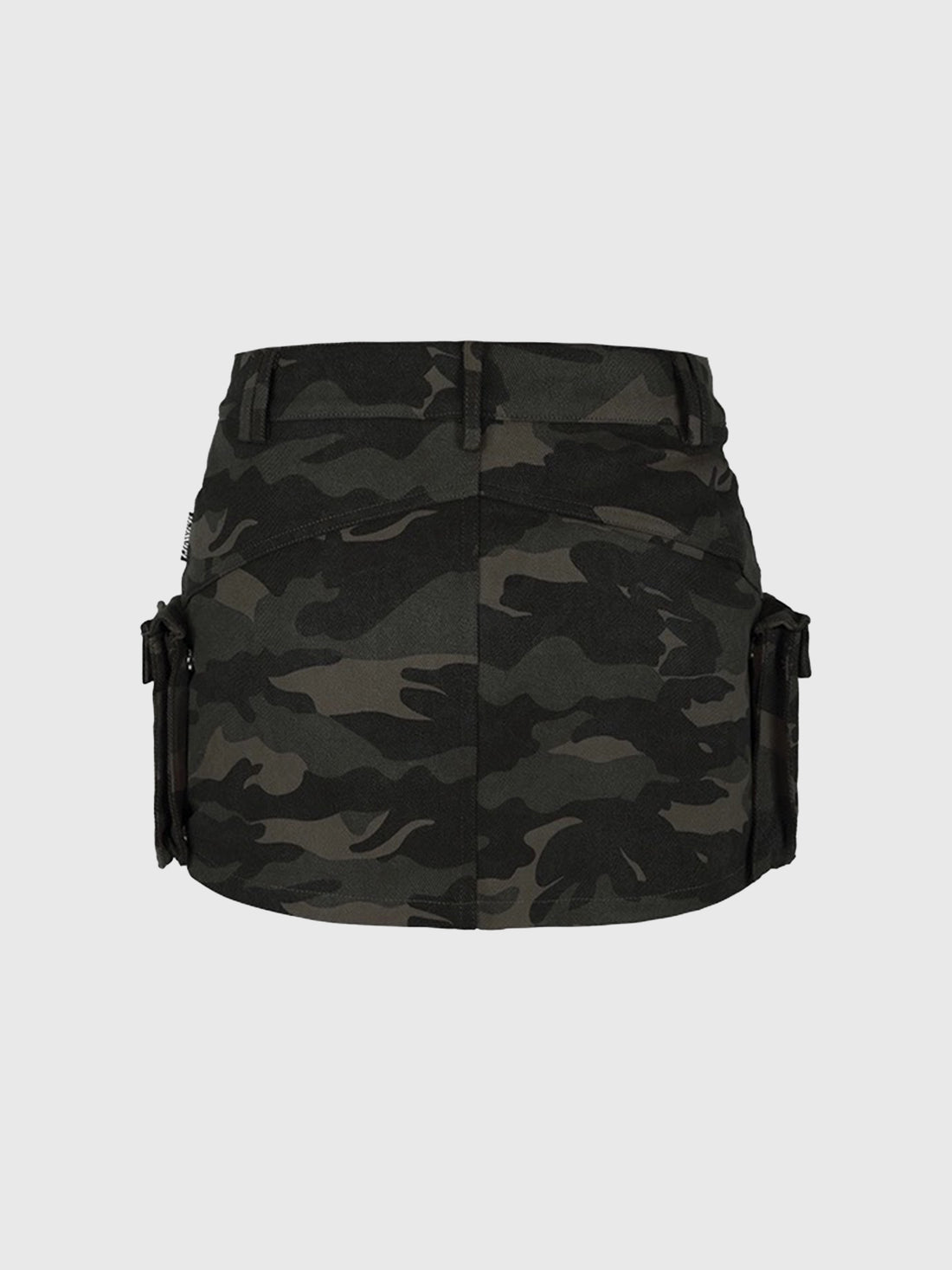 Brick Lane Skimming-fit Camouflage Cargo Mini Skirt -- Dark Camo