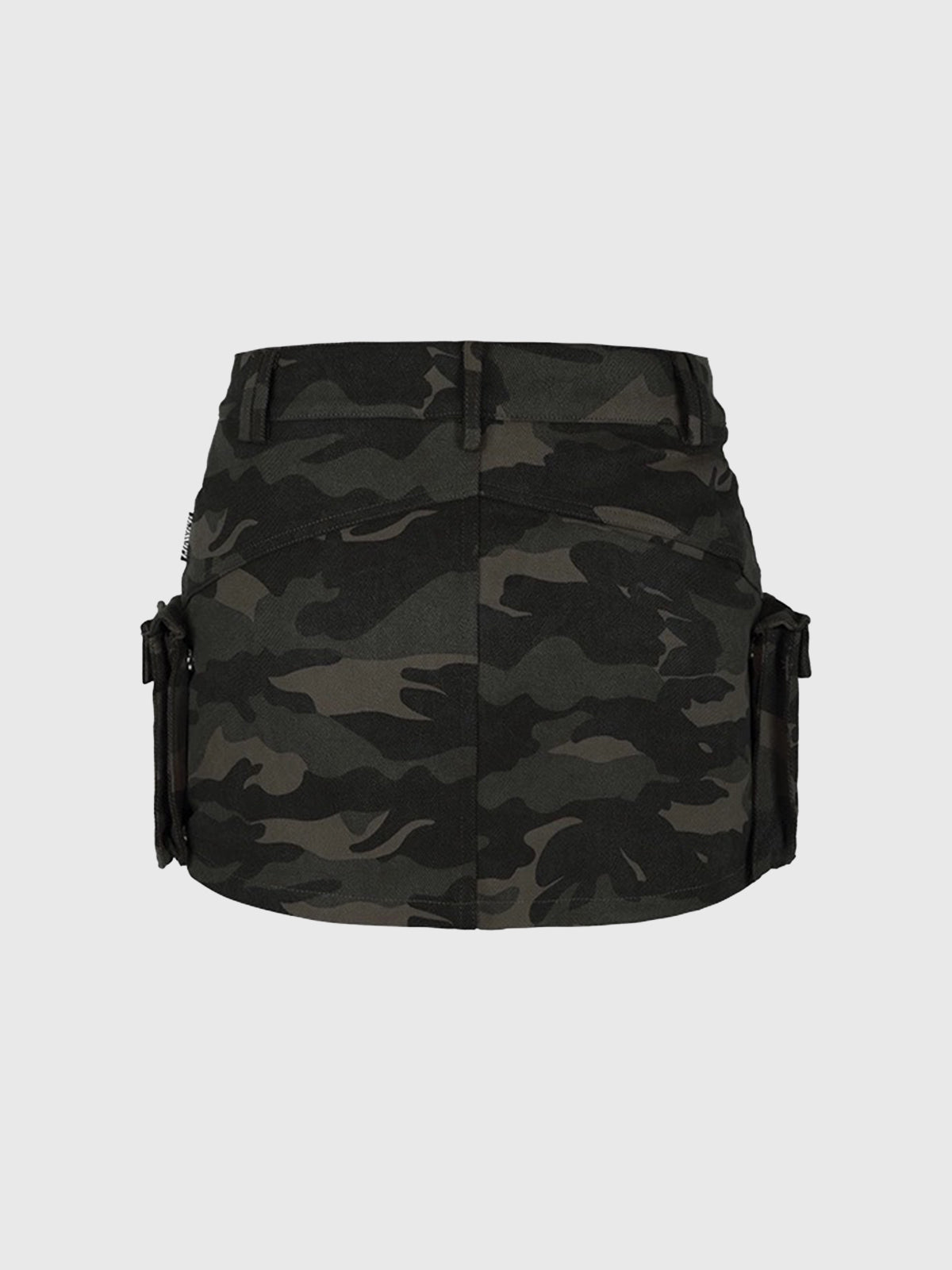 Brick Lane Skimming-fit Camouflage Cargo Mini Skirt -- Dark Camo