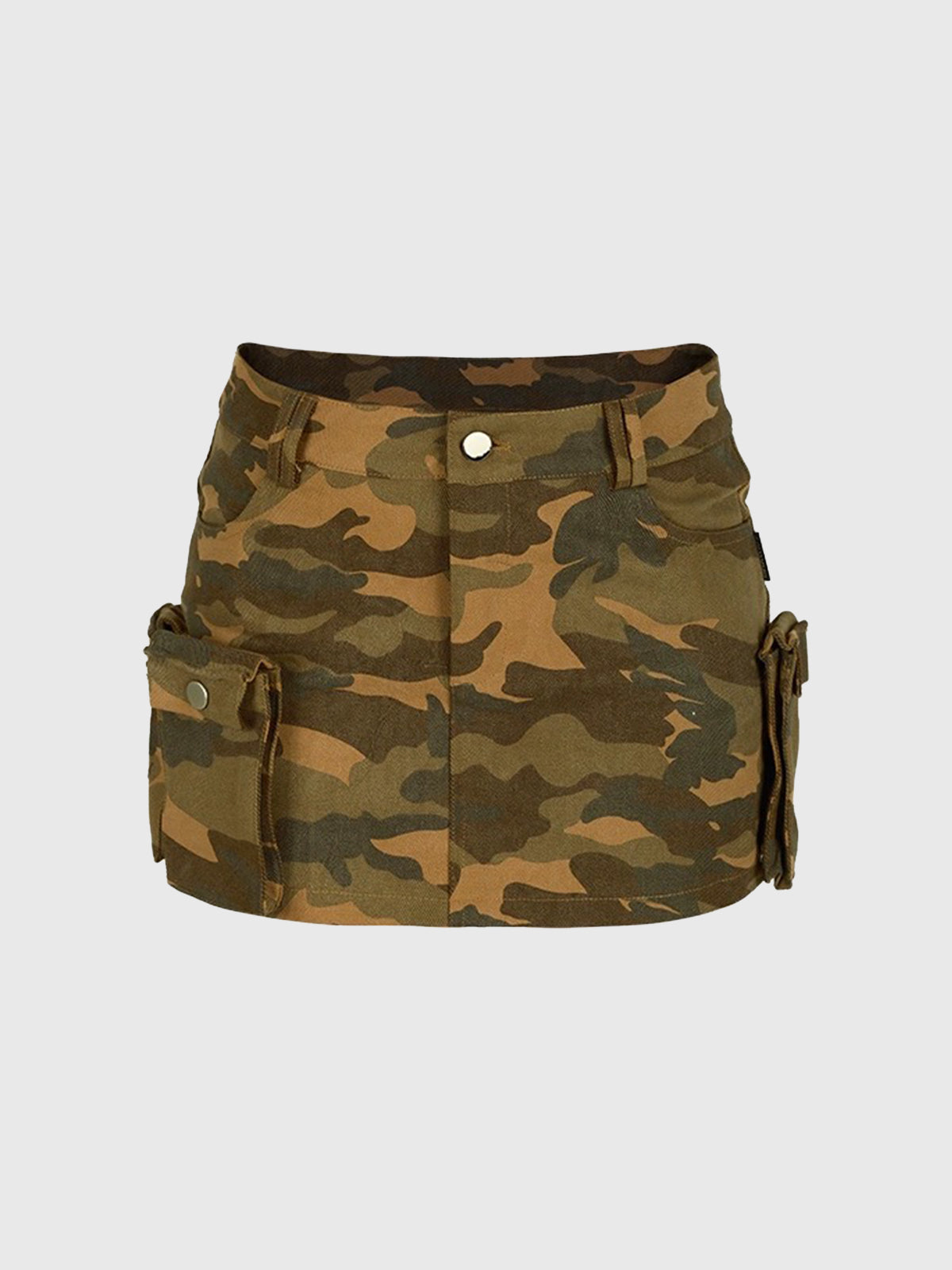 Brick Lane Skimming-fit Camouflage Cargo Mini Skirt -- Desert Camo