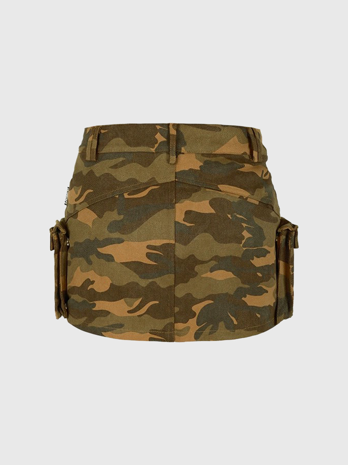Brick Lane Skimming-fit Camouflage Cargo Mini Skirt -- Desert Camo