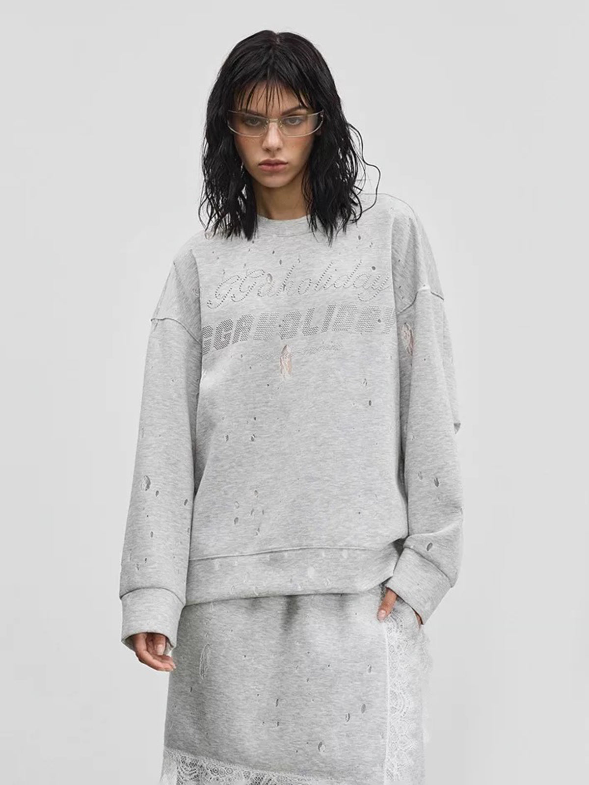 Soft Blur Ink Sweatshirt – Light Grey