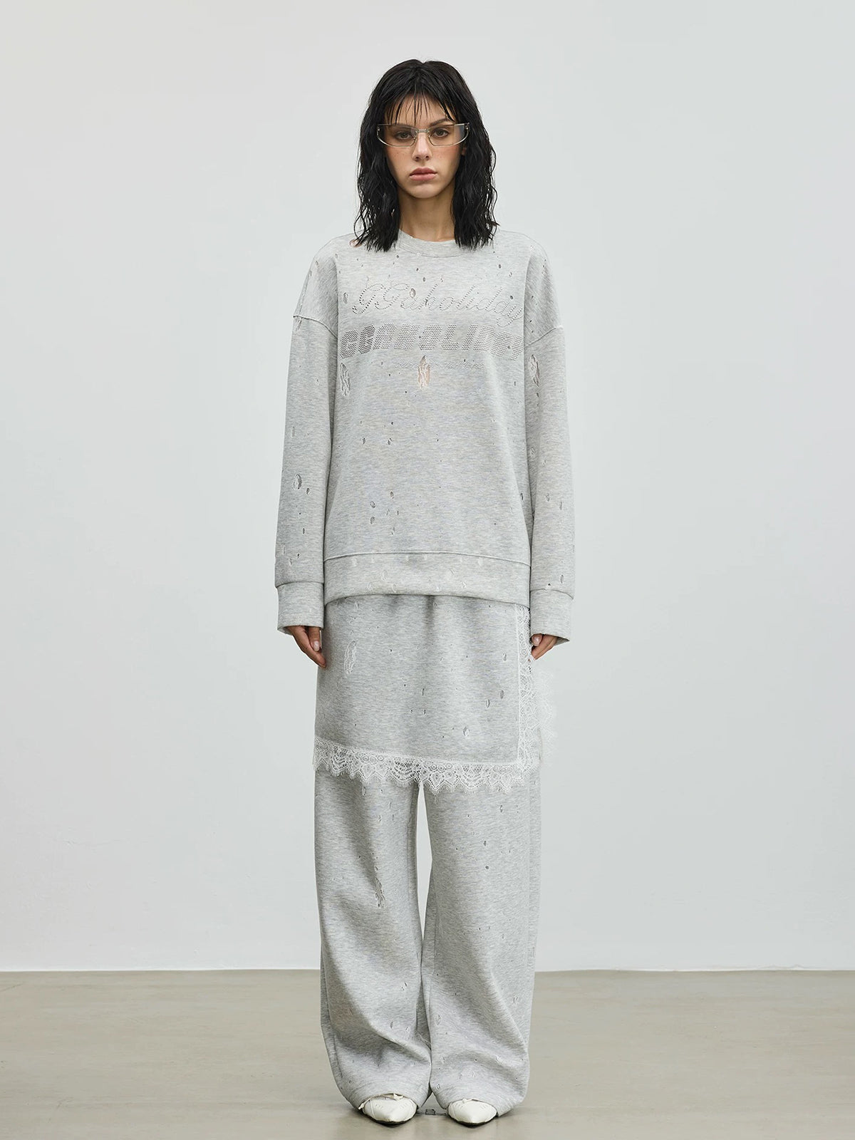 Soft Blur Ink Sweatshirt – Light Grey