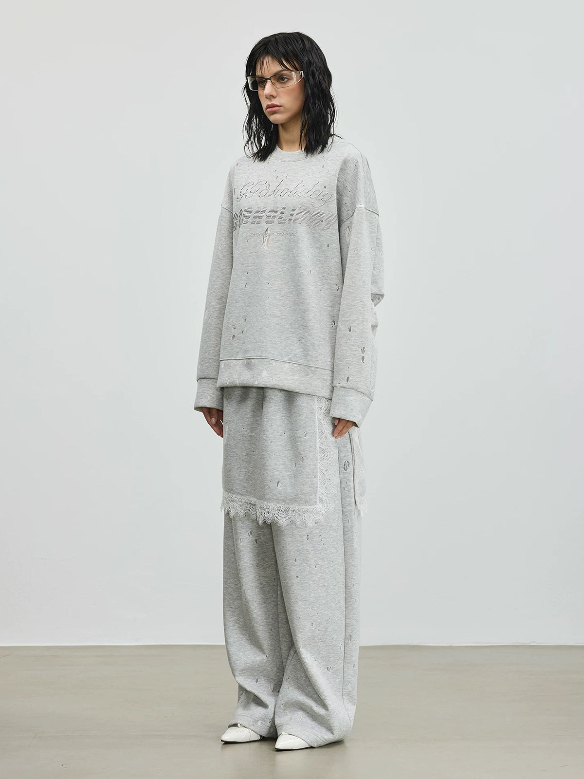 Soft Blur Ink Sweatshirt – Light Grey