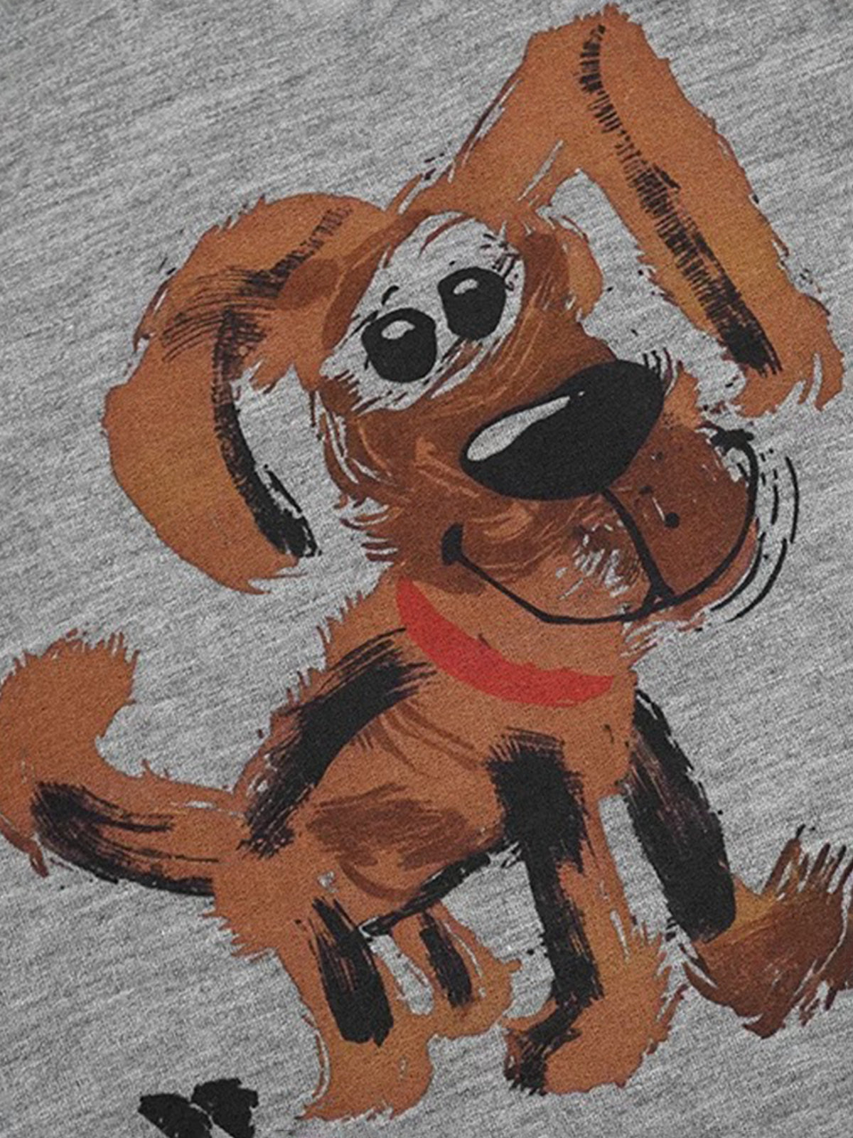 Puppy Says Mine Layered Sleeve Top – Grey Mix