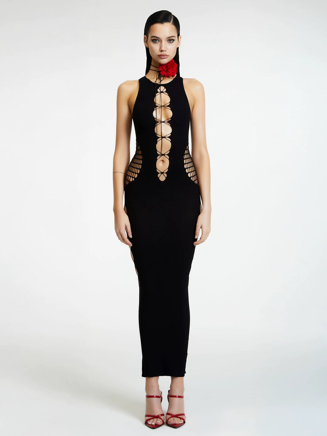 Brick Lane Skimming-fit Cut-out Maxi Dress -- Black