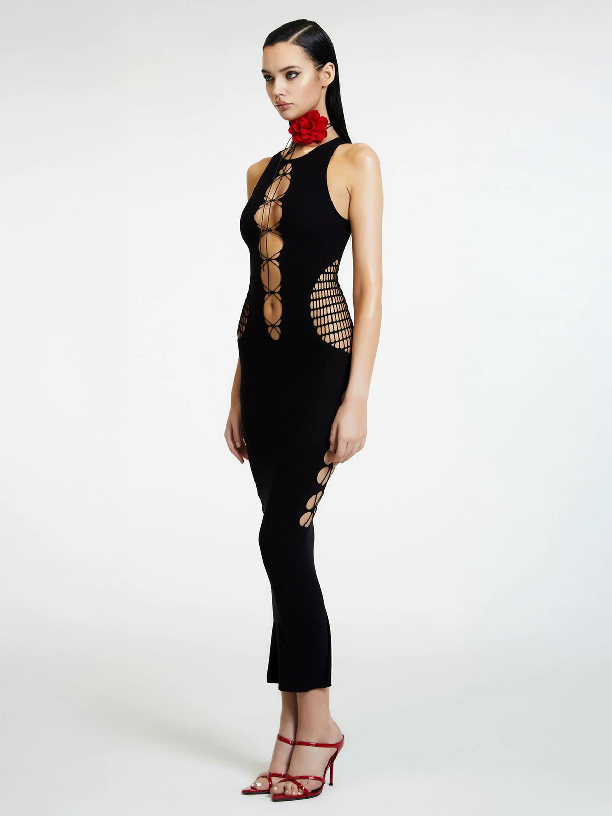 Brick Lane Skimming-fit Cut-out Maxi Dress -- Black