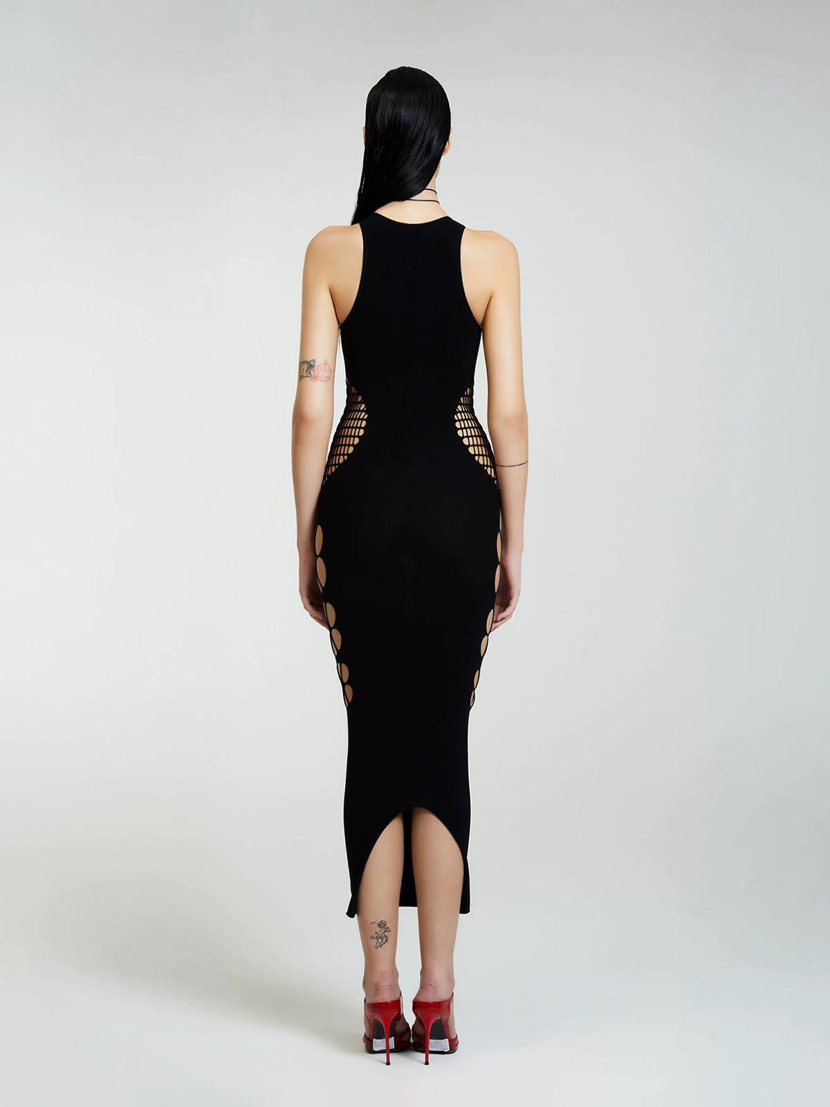 Brick Lane Skimming-fit Cut-out Maxi Dress -- Black