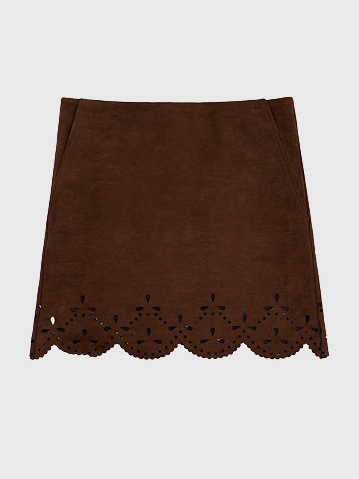 Scallop Secret Cut-Out Skirt – Cocoa Brown