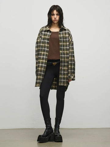 Unplanned Afternoon Check Shirt – Moss Plaid