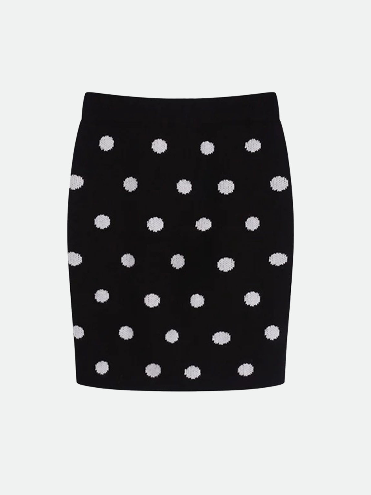 Soft Alibi Dot Knit Skirt – Midnight Black