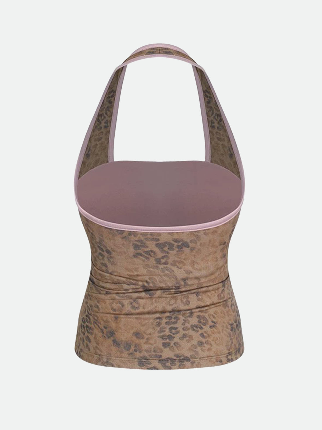 Not Quite Basic Halter Top – Rose Leopard
