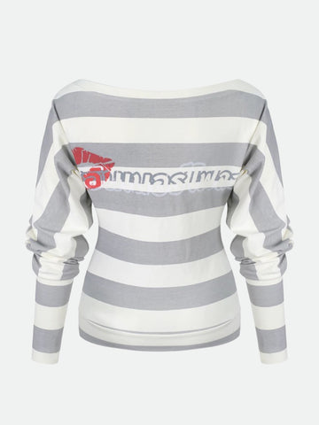 Off Beat Sleeve Top – Grey Stripe