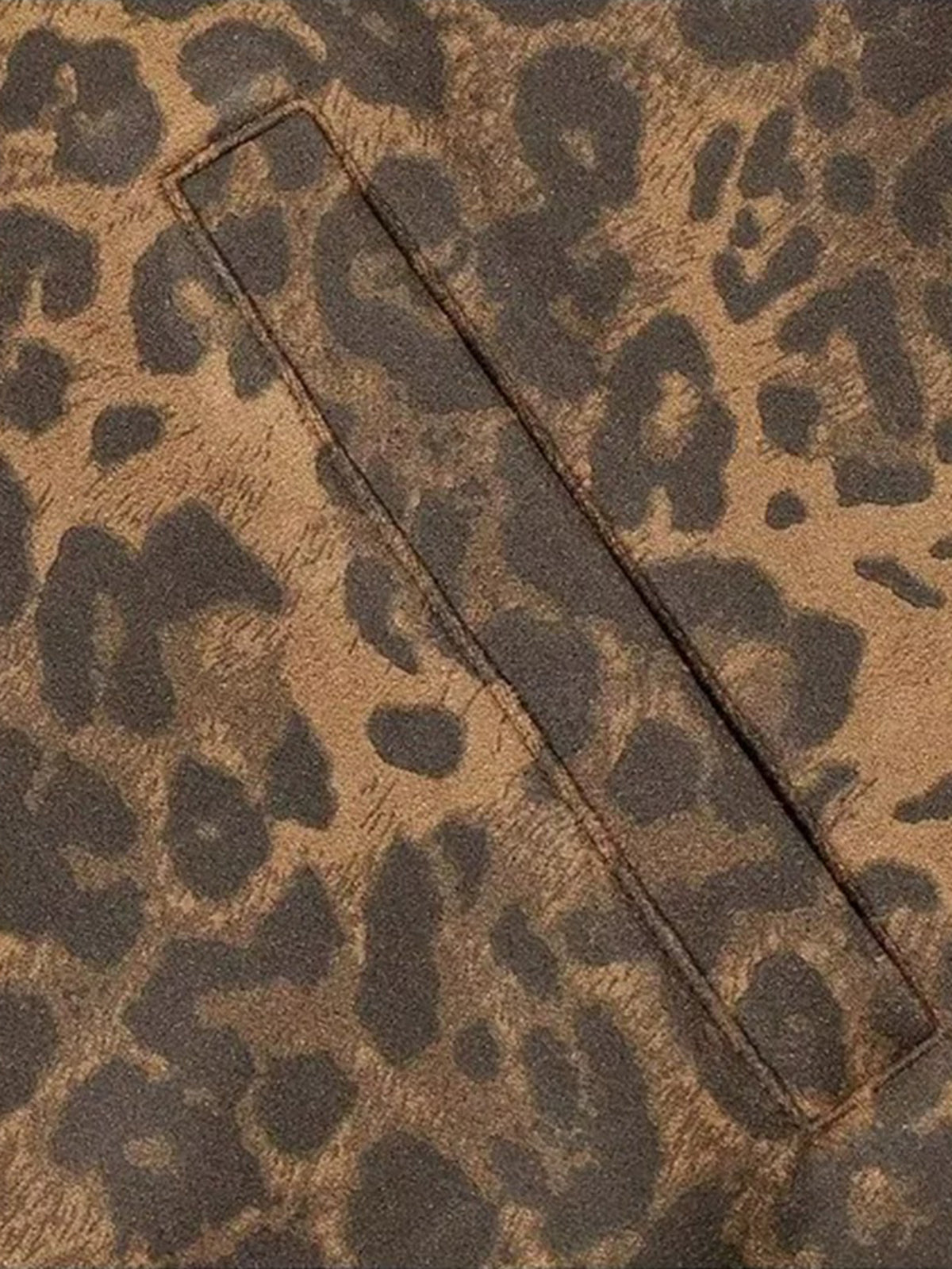 Brick Lane Baggy-fit Leopard Print Jacket -- Brown