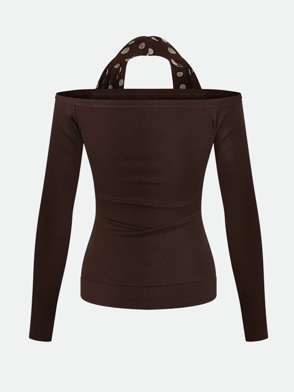 Rooftop Bar Hours Dot Sleeve Top – Chocolate Brown