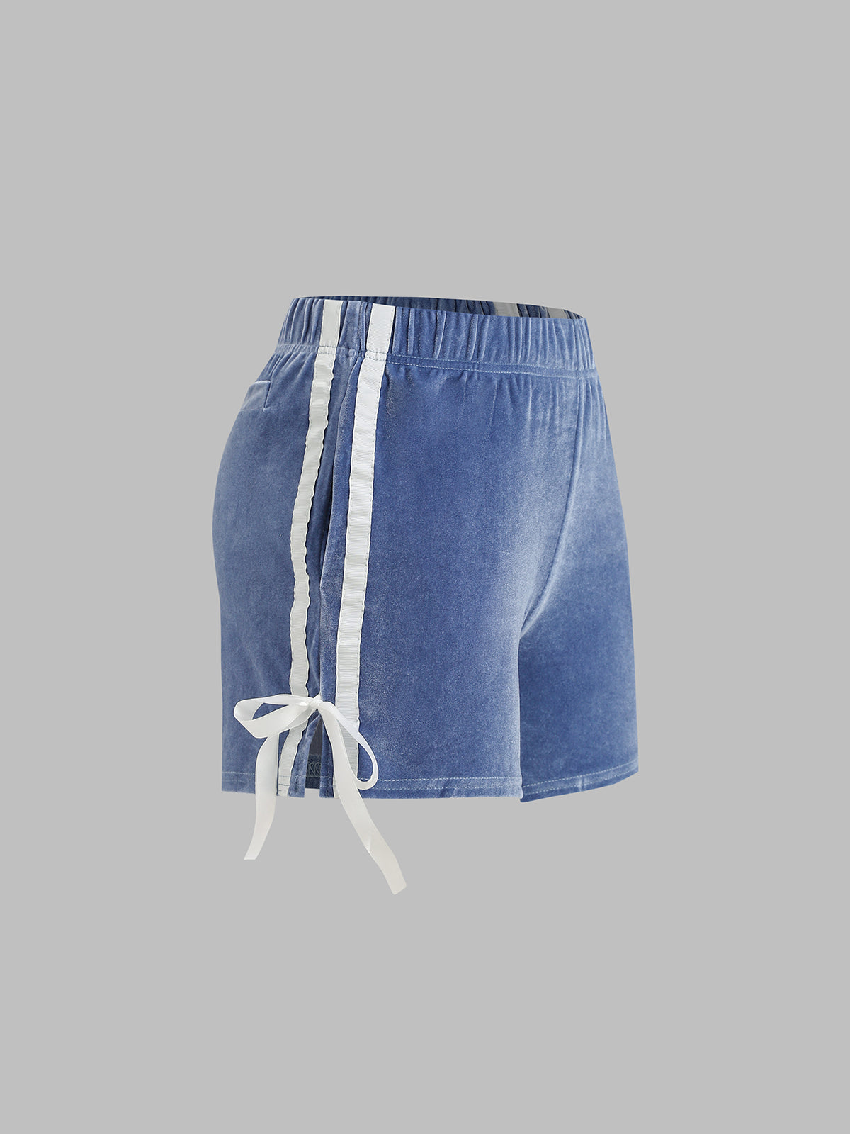 Velvet Ribbon Shorts - Sapphire Pile
