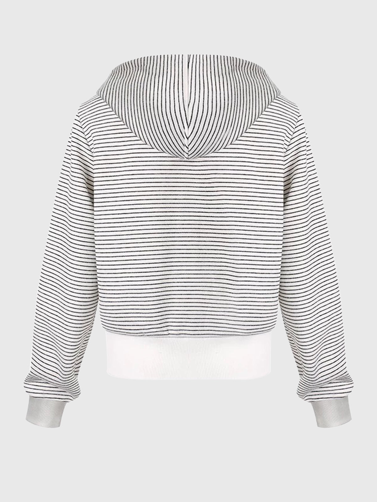 Off-Duty Stripe Hoodie Jacket – Black White
