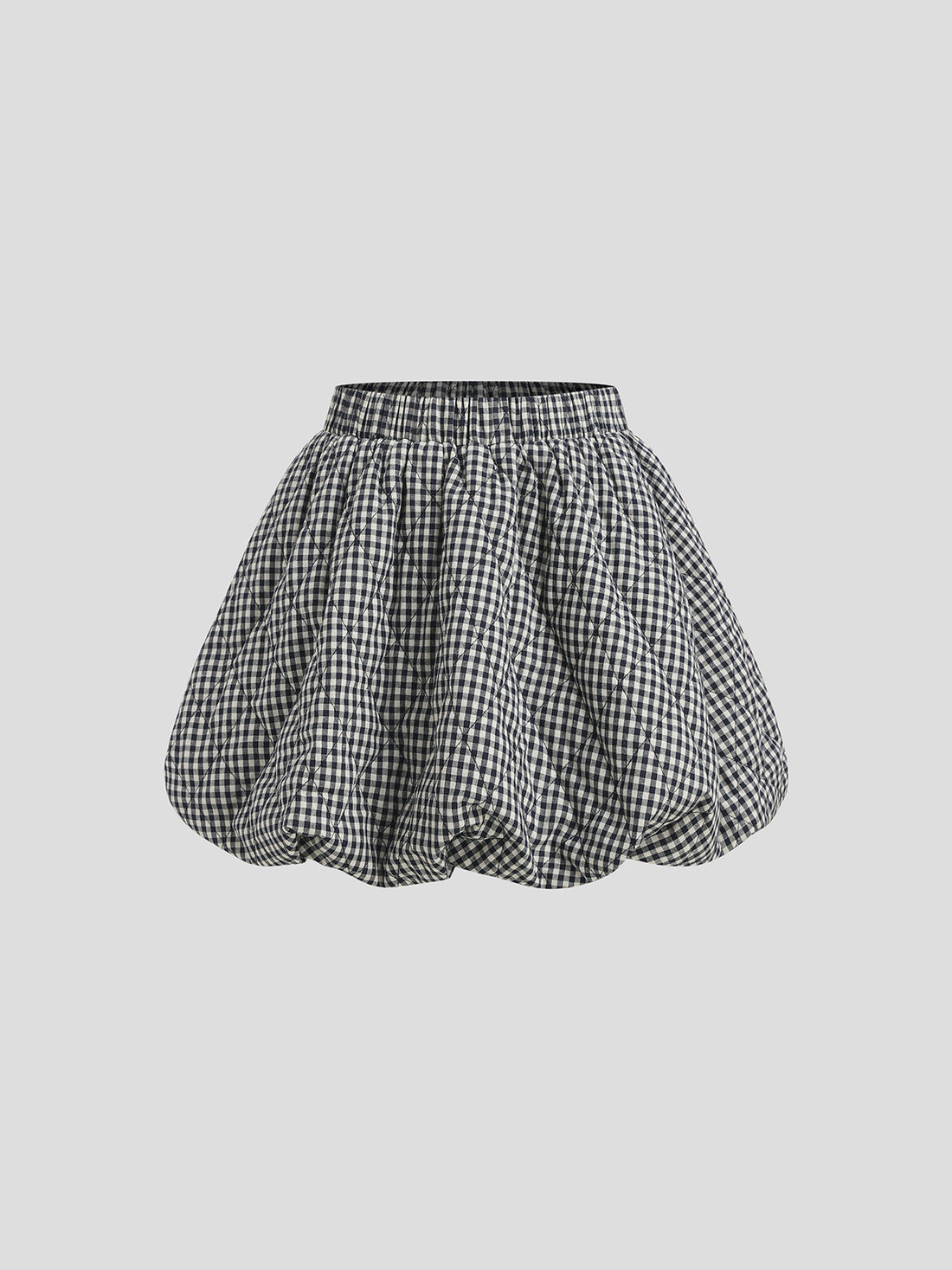 Plaid Puff Skirt - Chessboard