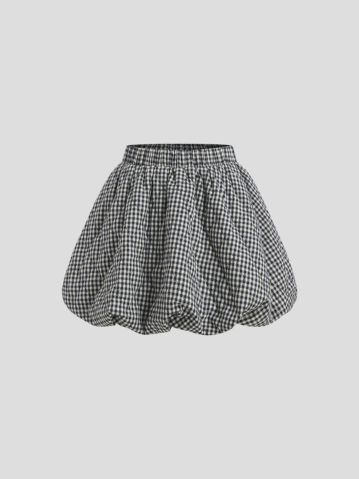 Plaid Puff Skirt - Chessboard