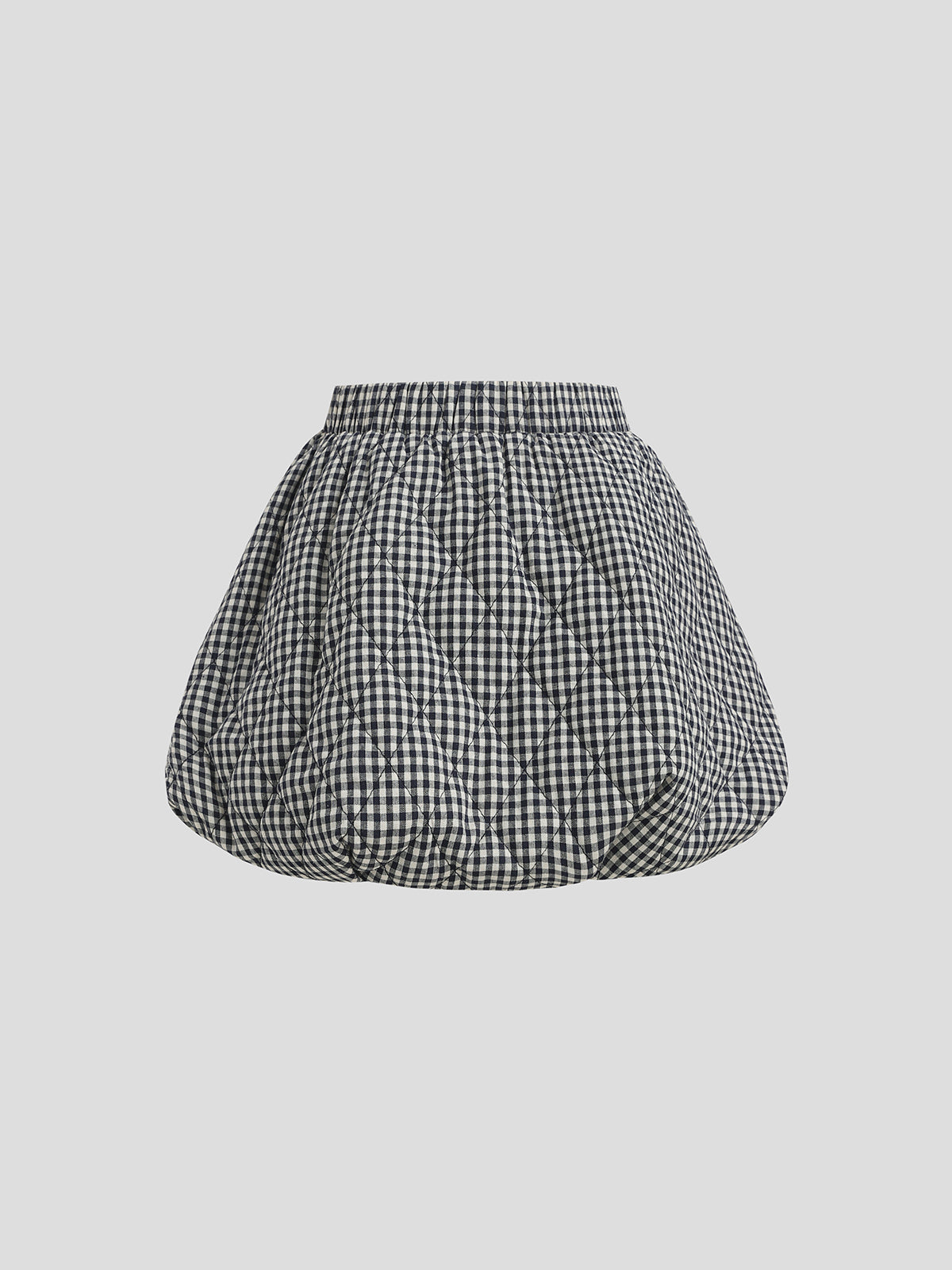 Plaid Puff Skirt - Chessboard