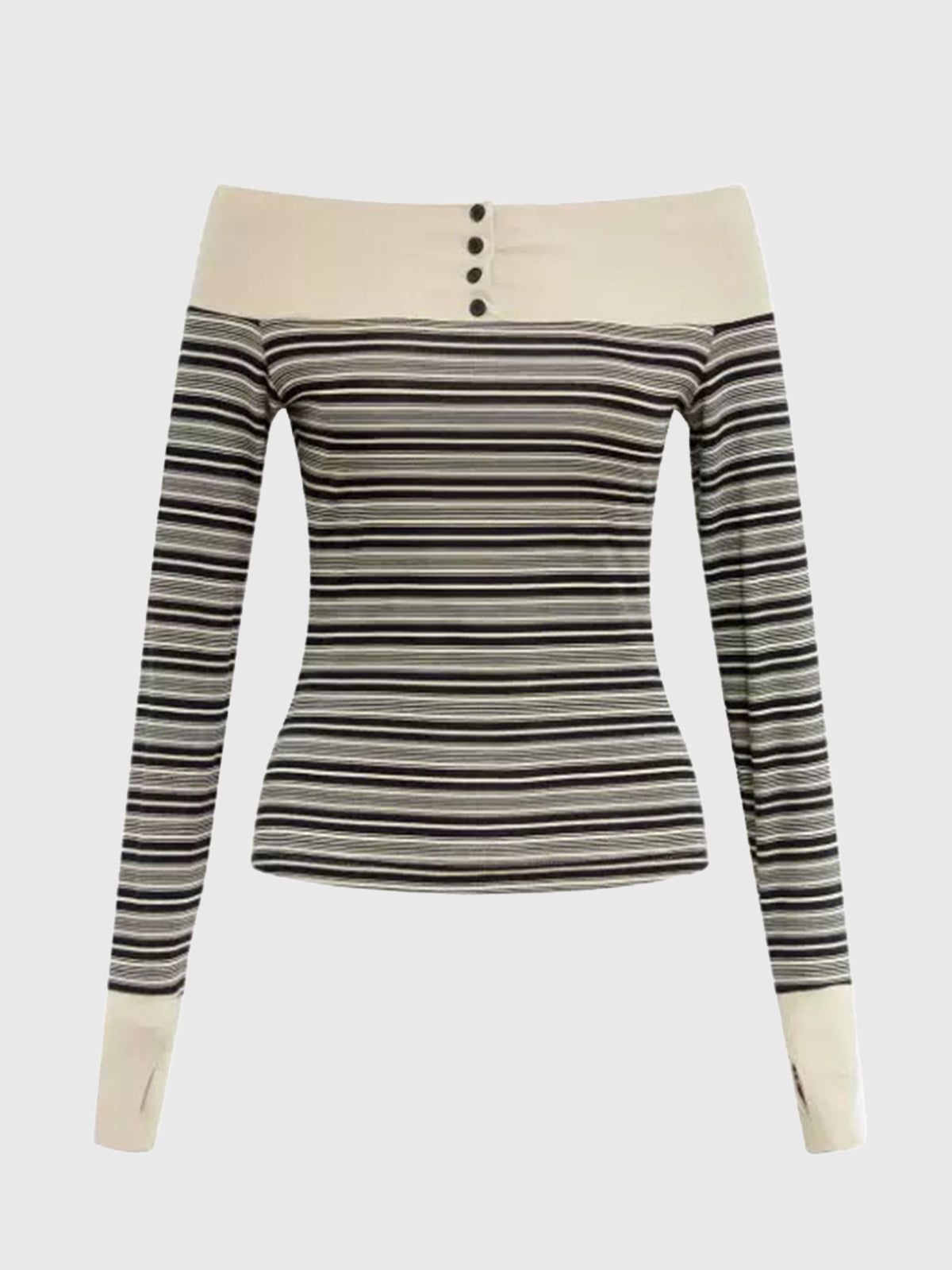 Halfway Gone Sleeve Top – Ivory Black