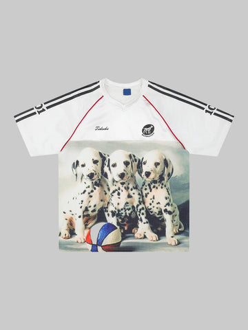 Brick Lane Baggy-fit Graphic Jersey T-Shirt -- White