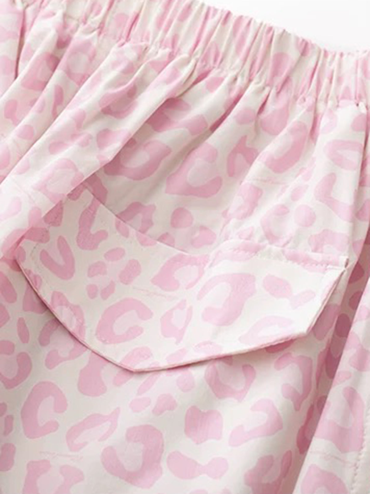 Brick Lane Wide-leg Leopard Print Pants -- Pink