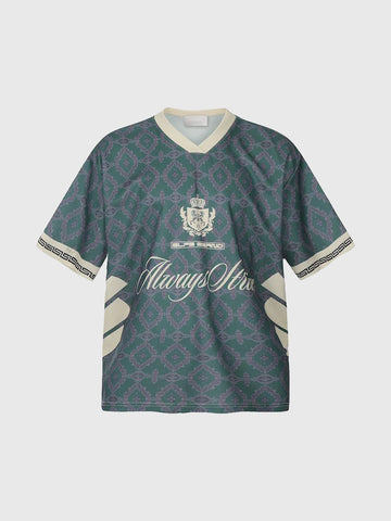Brick Lane Baggy-fit Graphic Jersey T-Shirt -- Green